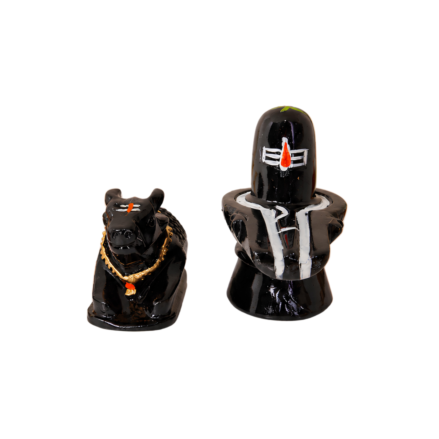Premium Black 6 Inch Shivling with Nandi Idol Set | Decorative Lord Shiva Pooja Murti for Home Temple, Office, Meditation, Spiritual Decor & Religious Gift