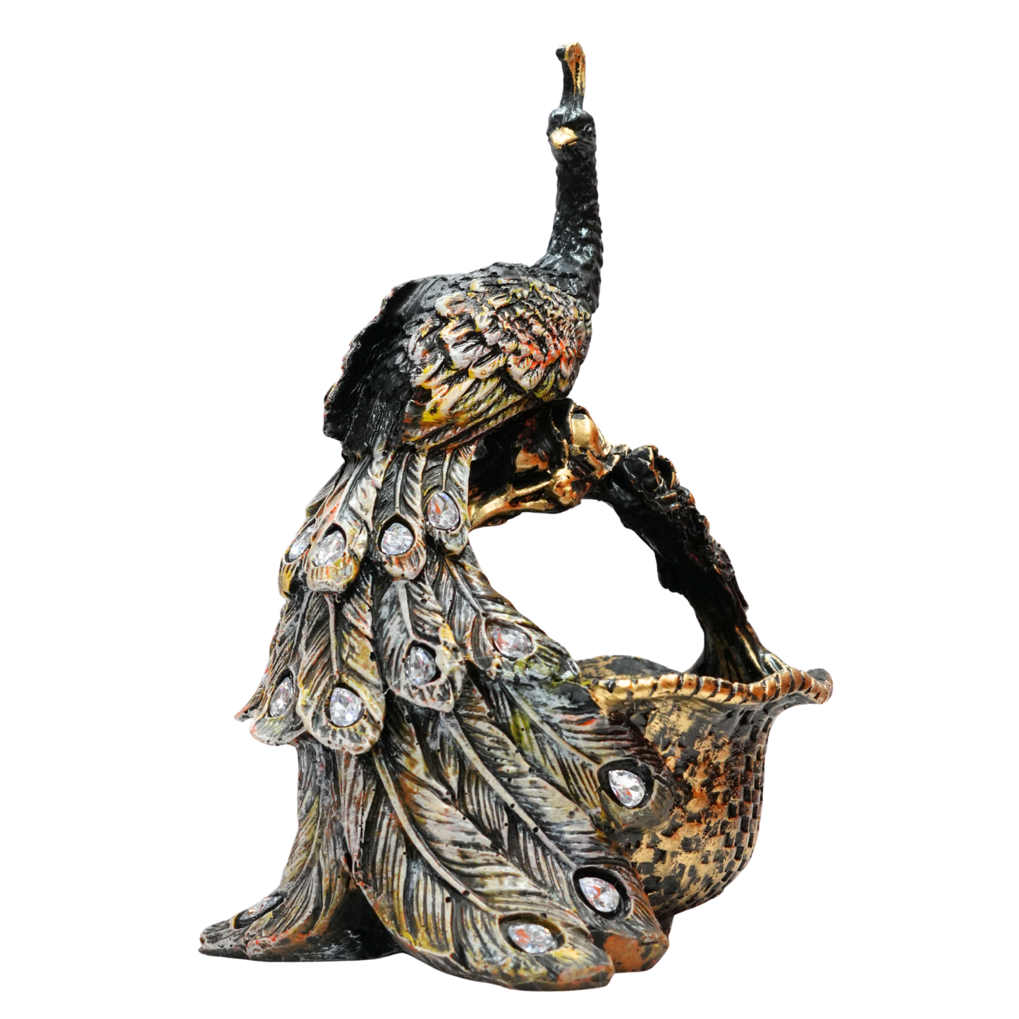Upharkaro Royal Peacock Bird Water Feeder Bowl | Luxury Decorative Bird Bath for Garden & Balcony By Upharkaro