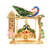 Decorative Meenakari Plastic Jhula for Laddu Gopal | Golden Peacock Design Swing for Krishna Ji | Home Temple & Janmashtami Decor