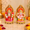 Handcrafted Eco-Friendly Laxmi Ganesh Statue Set – 6 Inch Decorative Terracotta Idols for Diwali Pooja & Home Decor by Upharkaro