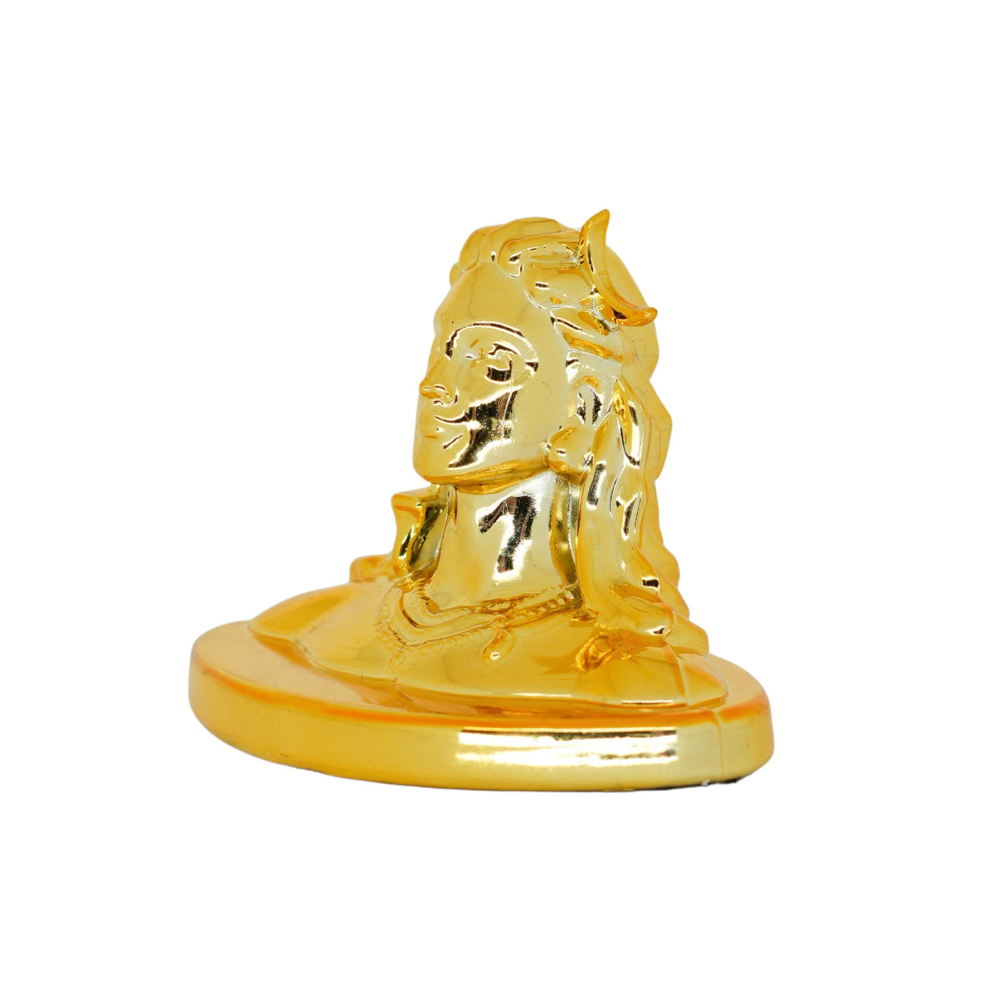 Golden Finish Adiyogi Statue Car Dasgboard (3 inch) – Premium Resin Statue for Car Dashboard, Home, Office & Meditation Décor (Golden)