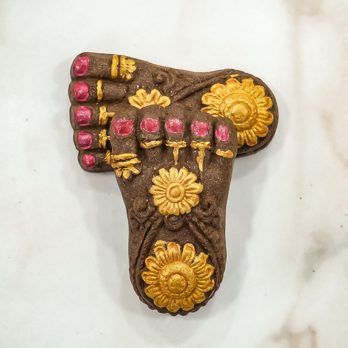 Maa Lakshmi Cow Dung Charan – Eco-Friendly Gobar Paduka for Diwali & Puja