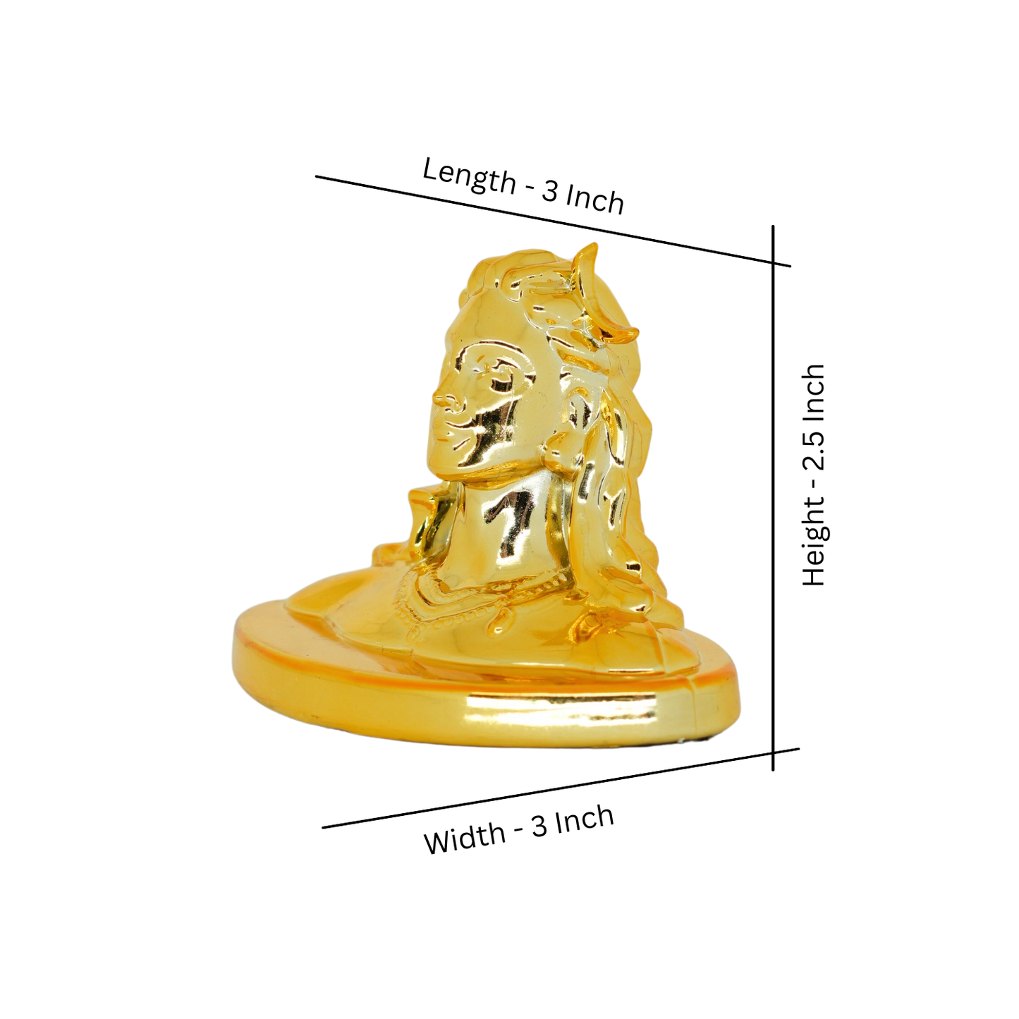 Golden Finish Adiyogi Statue Car Dasgboard (3 inch) – Premium Resin Statue for Car Dashboard, Home, Office & Meditation Décor (Golden)