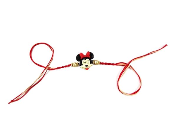 Minnie Mouse Kids for Rakshabandhan | Cute Kids Cartoon Rakhi for Brother/Bhaiya | Soft Thread Rakhi for Boys | Gift for Children | Festival Rakhi Bracelet