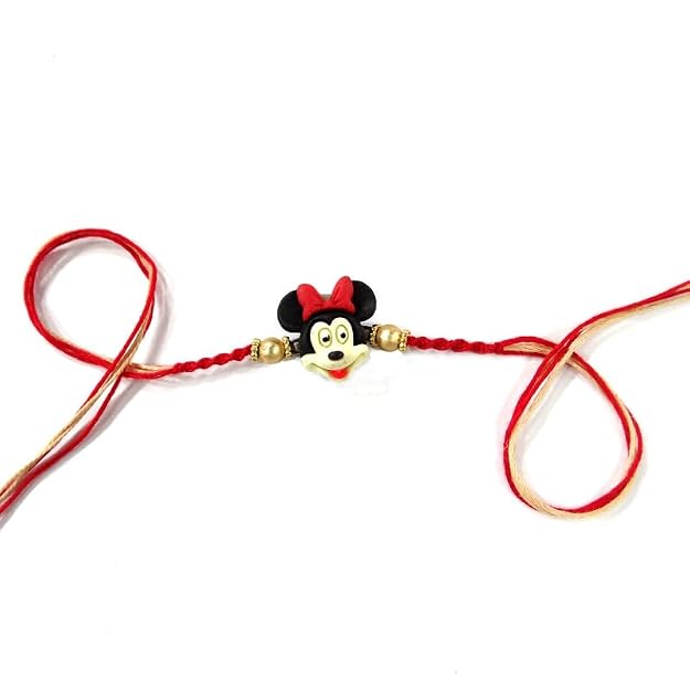 Minnie Mouse Kids for Rakshabandhan | Cute Kids Cartoon Rakhi for Brother/Bhaiya | Soft Thread Rakhi for Boys | Gift for Children | Festival Rakhi Bracelet
