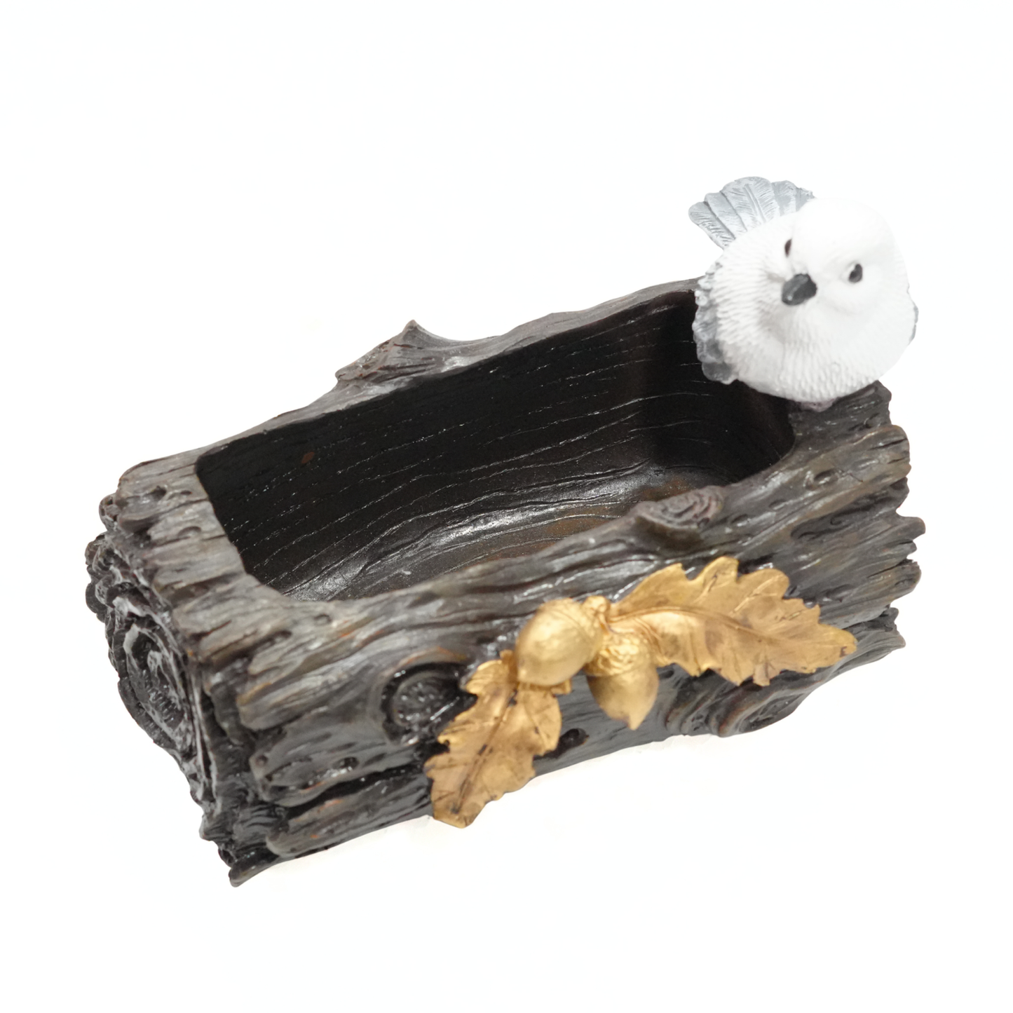 Upharkaro Rustic Log Style Bird Water Feeder | Decorative Sparrow Bowl for Balcony & Garden Decor By Upharkaro