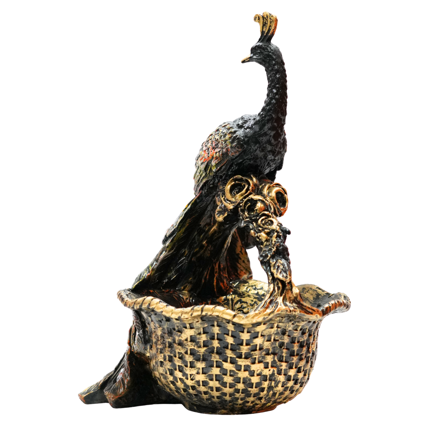 Upharkaro Royal Peacock Bird Water Feeder Bowl | Luxury Decorative Bird Bath for Garden & Balcony By Upharkaro