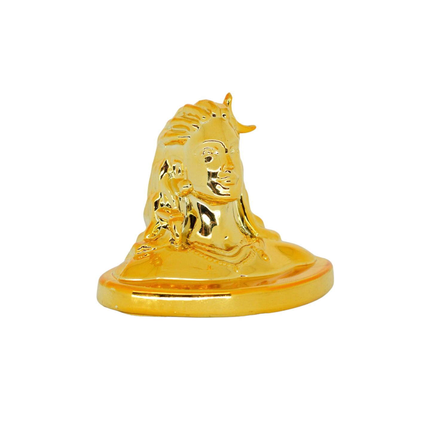 Golden Finish Adiyogi Statue Car Dasgboard (3 inch) – Premium Resin Statue for Car Dashboard, Home, Office & Meditation Décor (Golden)