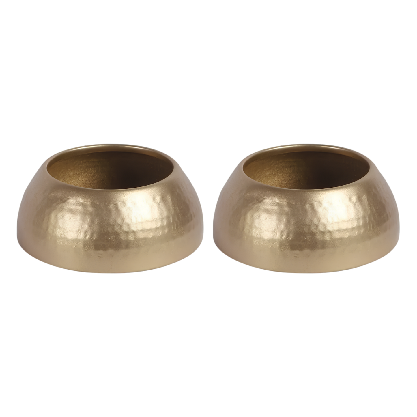Modern Gold Finish Indoor Plant Pots Set of 2 | Decorative Metal Succulent Planters for Home & Office Decor