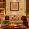 Upharkaro Marigold Flower Latkan for Door & Home Decor – 2 Pc Set | Handmade Decorative Hanging Toran with Beads & Tassels | Diwali, Festive & Pooja Decoration