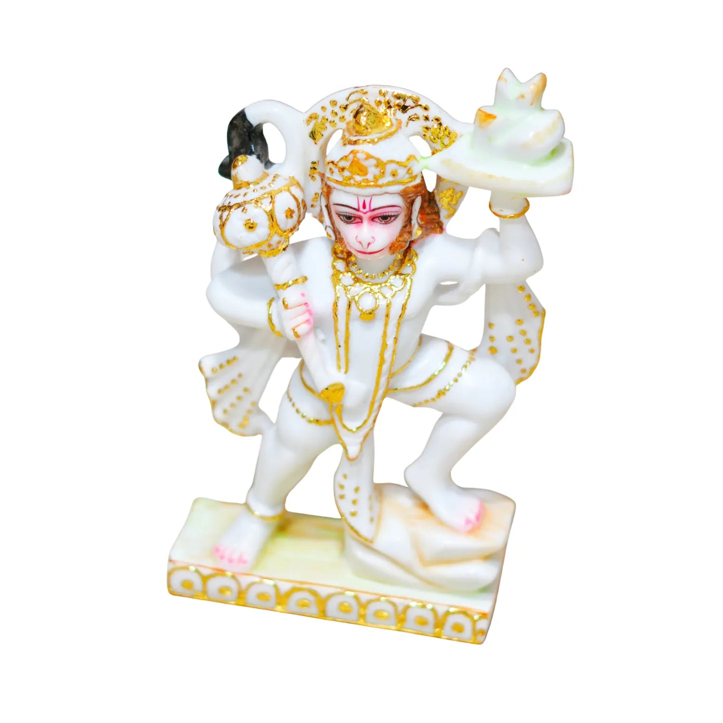 Marble Dust Lord Veer Hanuman Ji/Bajrangbali 9 Inch Statue for Home Temple & Gifts By Upharkaro