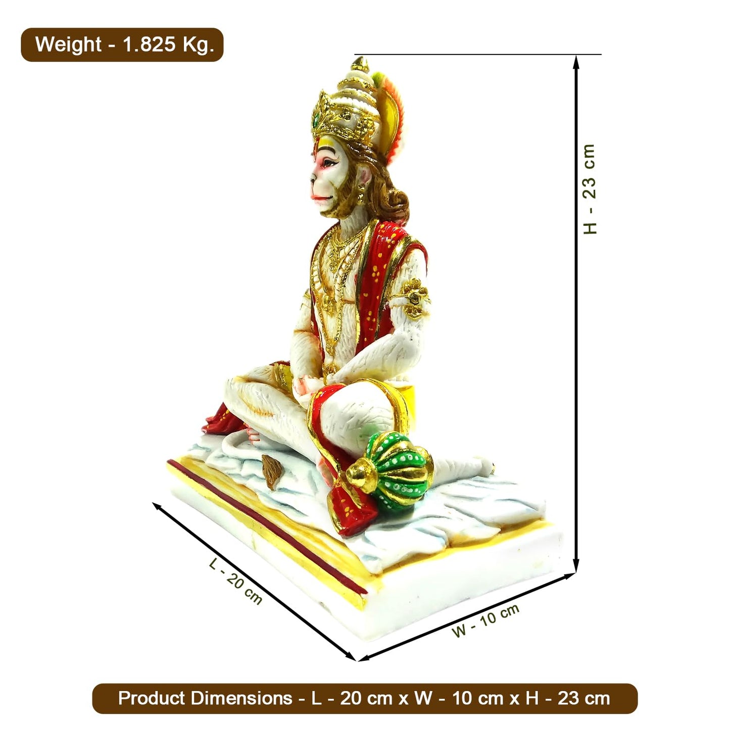 Divine Lord Hanuman in Meditation Pose Spiritual Idol | Hindu God Hanuman Murti for Home Temple, Pooja | Auspicious Religious Idol & Ideal Gift 9 inch