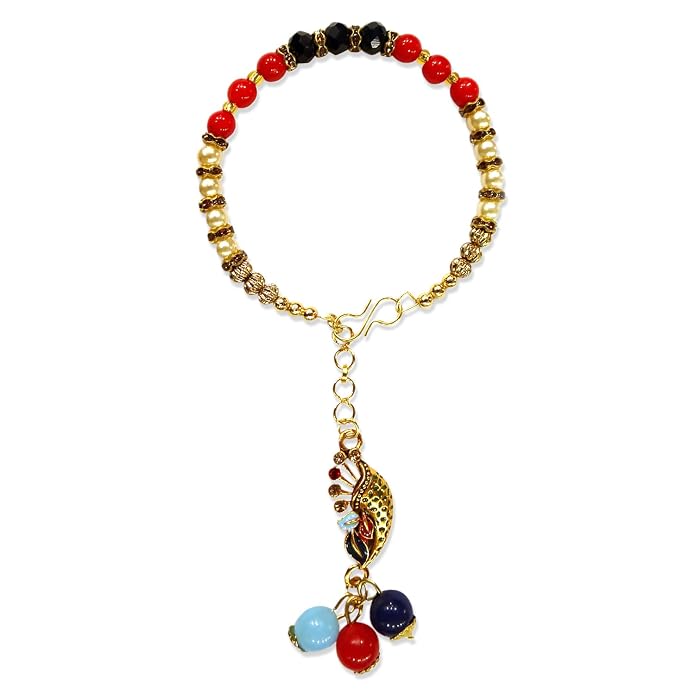 Vibrant Peacock Charm Bracelet-Style Lumba Rakhi