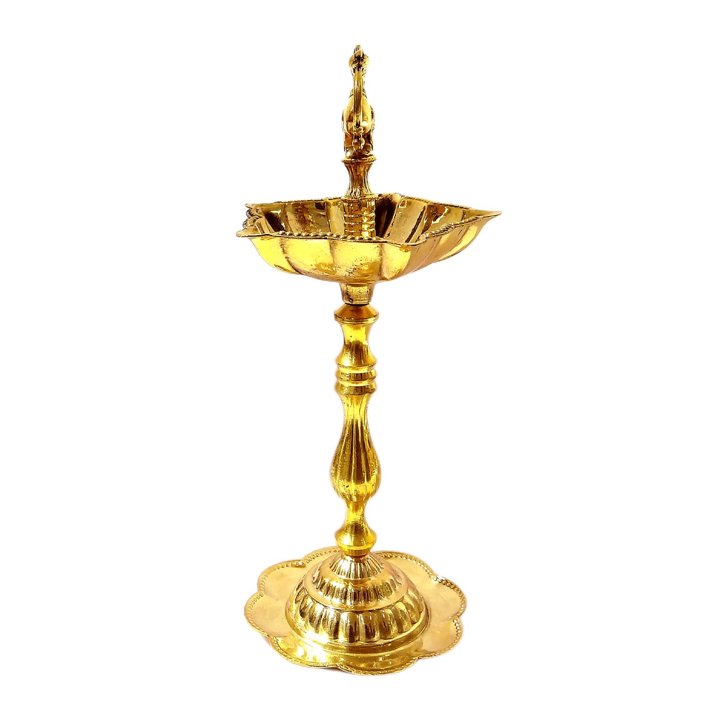 UPHARKARO Elegant Traditional Brass Peacock Diya for Pooja & Home Décor 8 Inch by Upharkaro