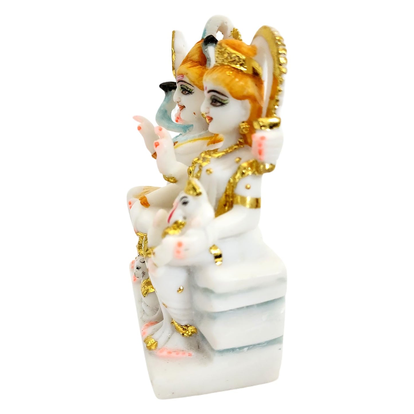 Marble Dust Lord Shiv Parivar Idol (6 Inch) – Handcrafted Shiv Parvati Murti for Home Temple & Spiritual Décor