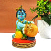 Makhan Chor Bal Krishna Idol/Statue in Resin | Hindu God Krishna Murti for Home Temple, Pooja, Car Dashboard Decor | Auspicious Religious Idol & Ideal Gift (Height 6 Inch)