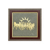 Upharkaro Golden 7 Horses with Sun Natural Raw Pyrite Frame for Vastu, Wealth, Prosperity, Success & Positive Energy | Wall Hanging Decor for Home & Office (7.5 x 7.5 Inch)