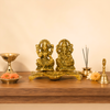 Golden Metal Lakshmi Ganesha Diya | Decorative Pooja Idol by Upharkaro