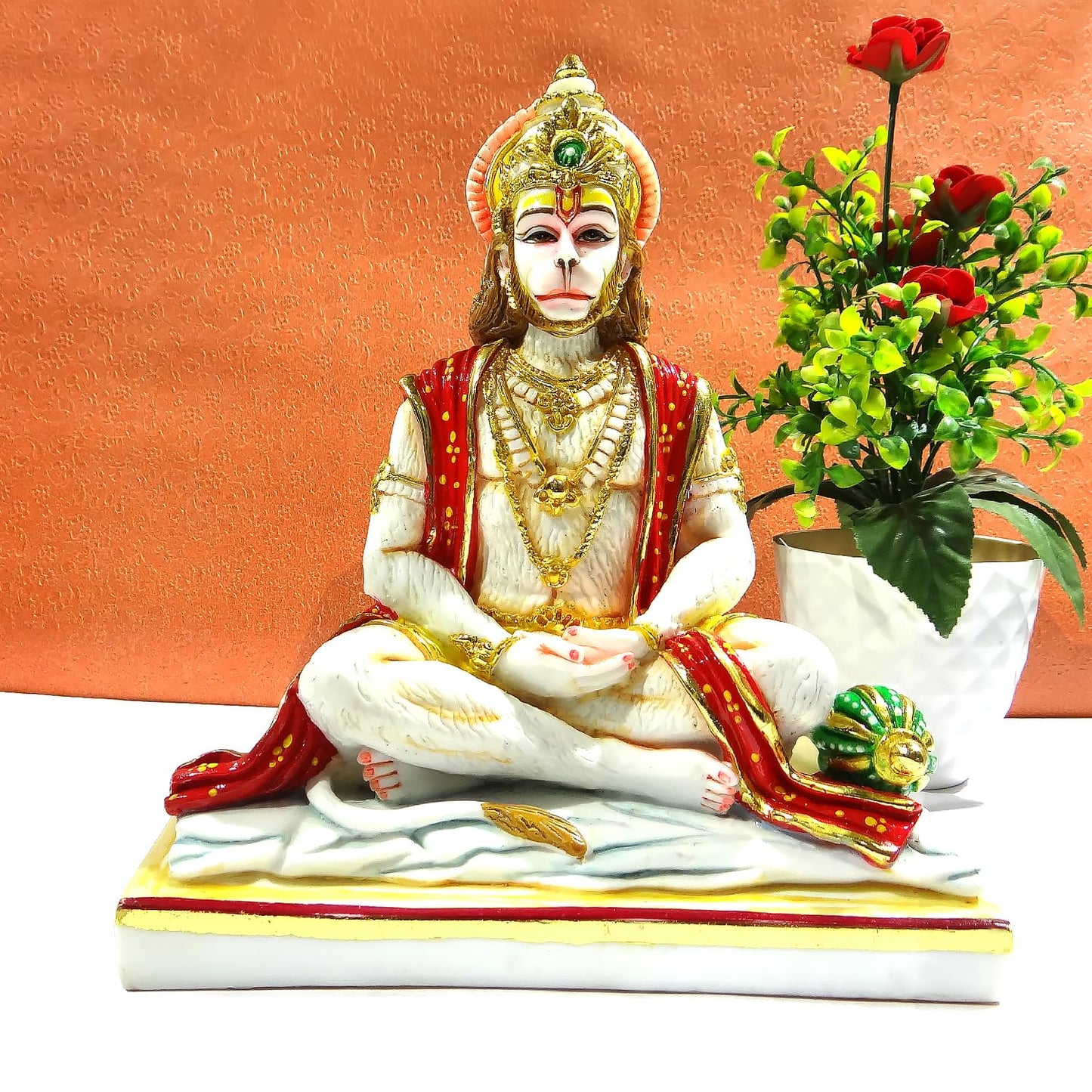 Divine Lord Hanuman in Meditation Pose Spiritual Idol | Hindu God Hanuman Murti for Home Temple, Pooja | Auspicious Religious Idol & Ideal Gift 9 inch