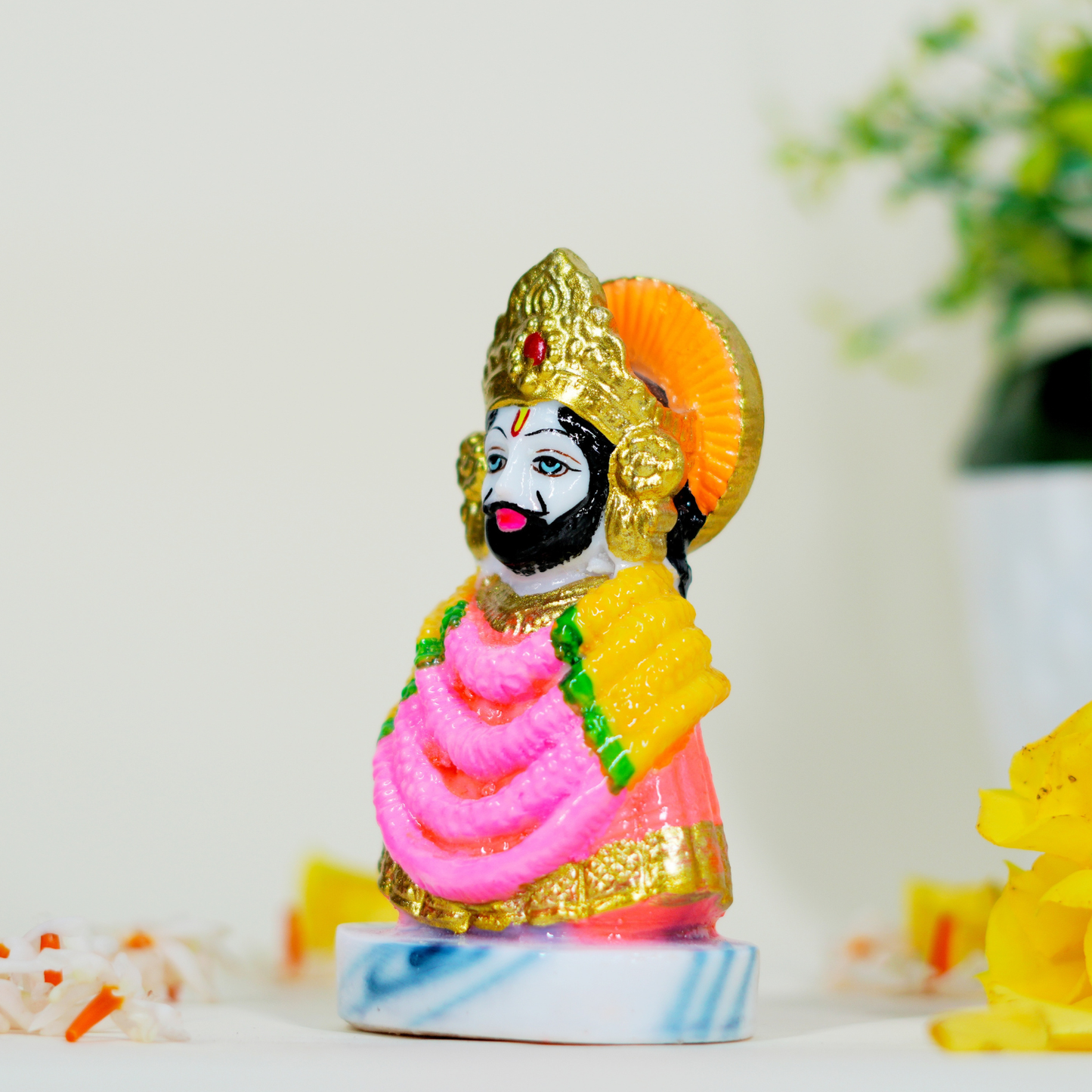 Beautiful Multicolor Khatu Shyam Baba Murti 4 Inch for Car Dashboard & Home Décor By Upharkaro