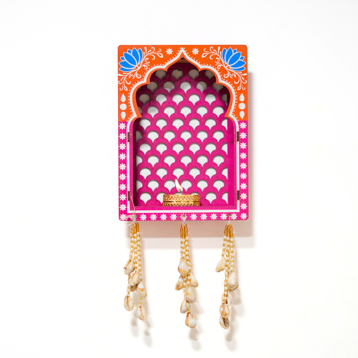 Jewelry set with decorative packaging on a white background
