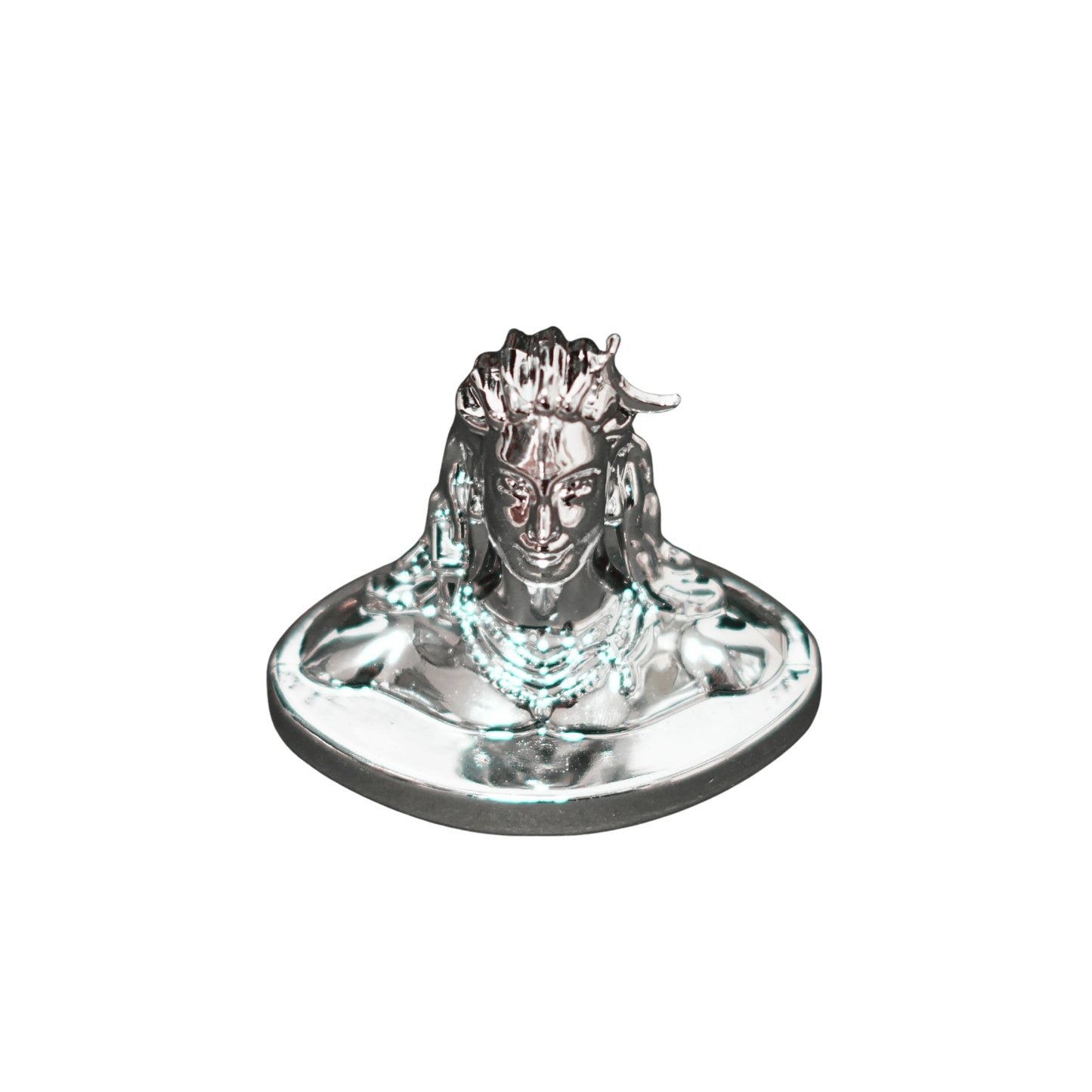 Silver Finish Adiyogi Statue Car Dashboard, Home, Office & Meditation Decor by Upharkaro