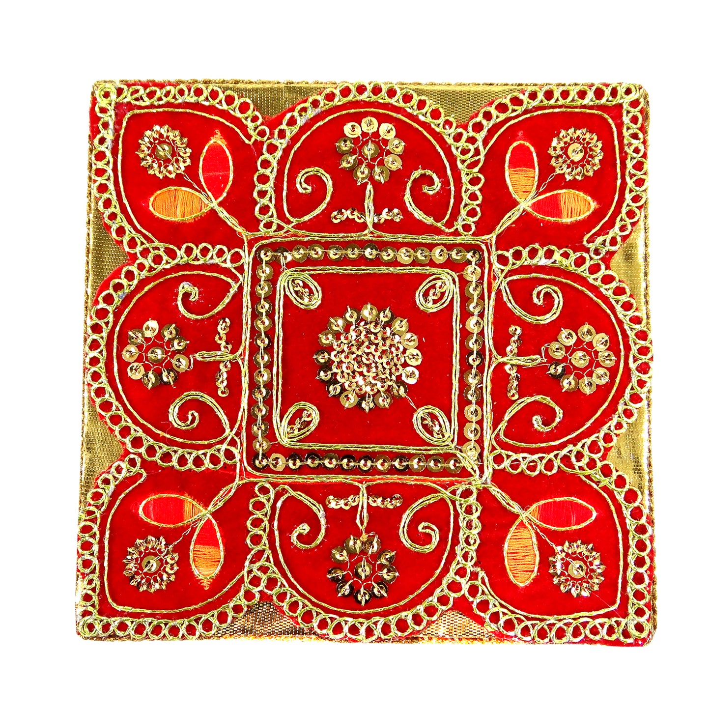 Wooden decorated Hand Crafted  Bajot (Chowki) For Pooja (6*6 Inche) 145 Gram By Upharkaro