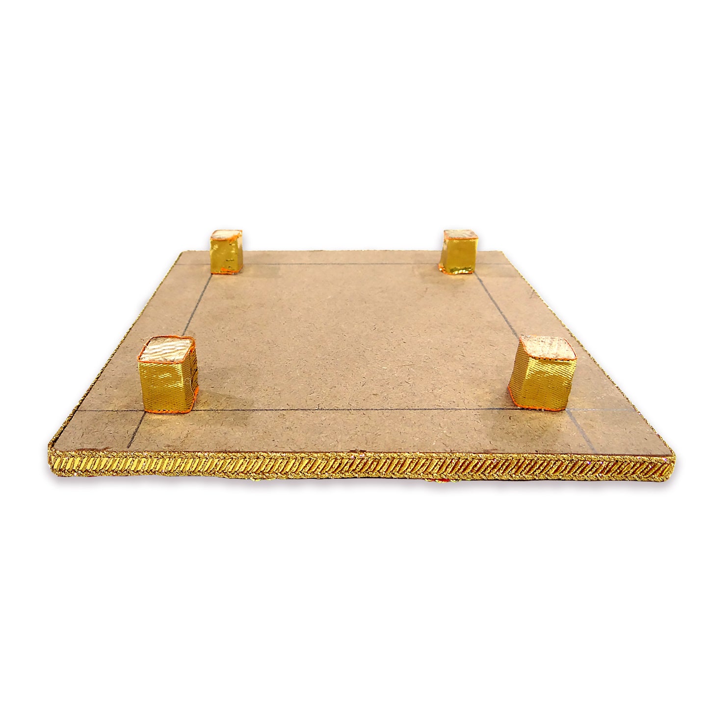 Wooden Velvet decorated Chowki  (8*8 Inche) 245 Gram By Upharkaro