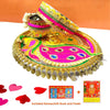 Beautifully Decorated Karwa Chauth Thali Set with Pooja Book & Mata Poster – 41% Off | By Upharkaro
