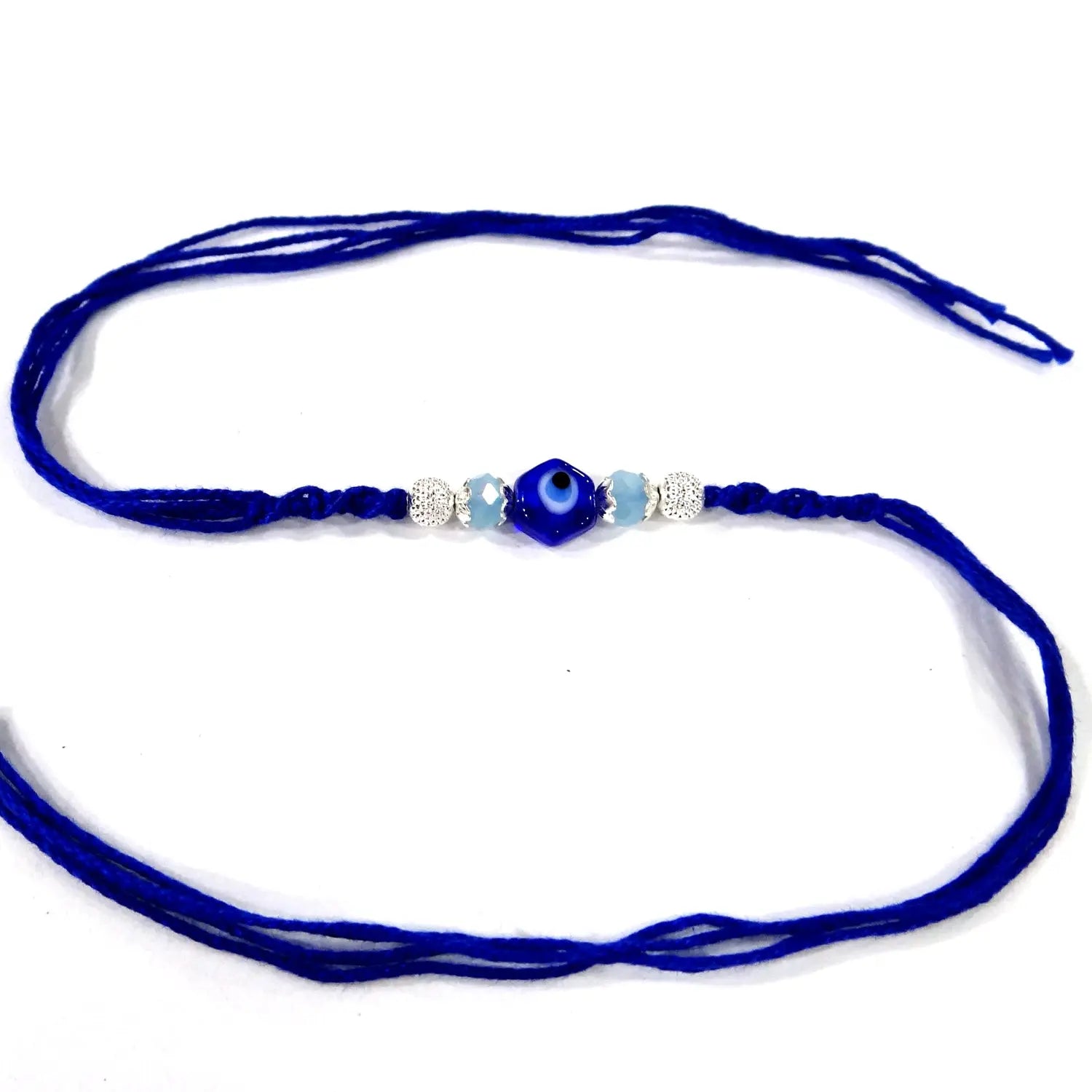 Blue Evil Eye Rakhi with Blue Moli By Upharkaro-Upharkaro