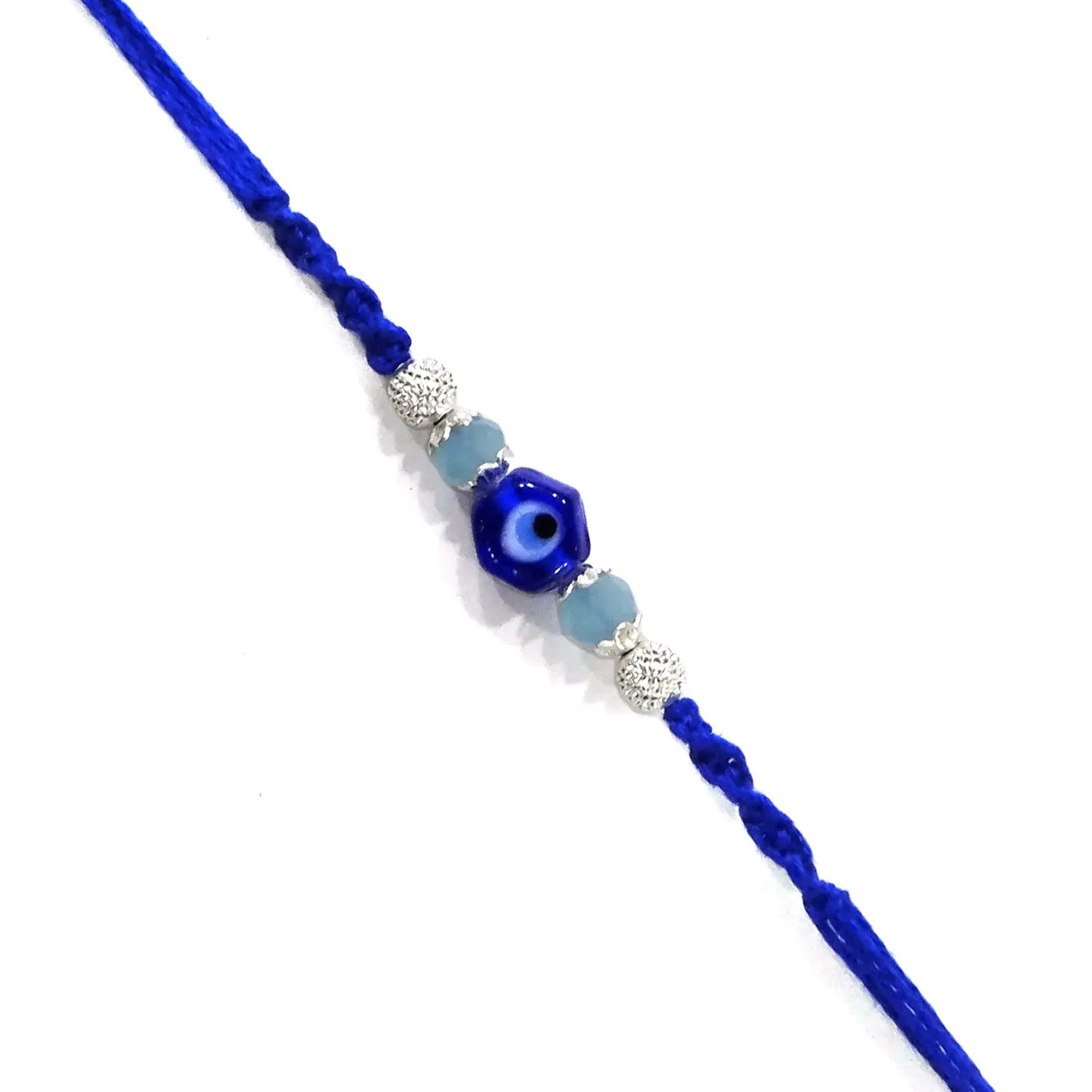 Blue Evil Eye Rakhi with Blue Moli By Upharkaro-Upharkaro