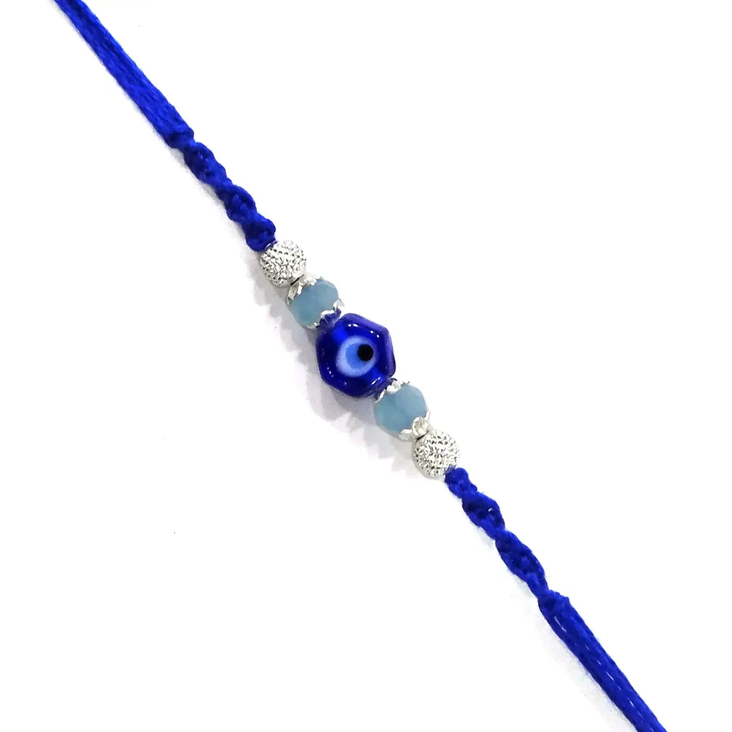 Blue Evil Eye Rakhi with Blue Moli By Upharkaro-Upharkaro