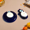 Blue Evil Eye Reiki Crystal T-Light Candle Holder for Home & Healing ( Set of 2 ) By Upharkaro