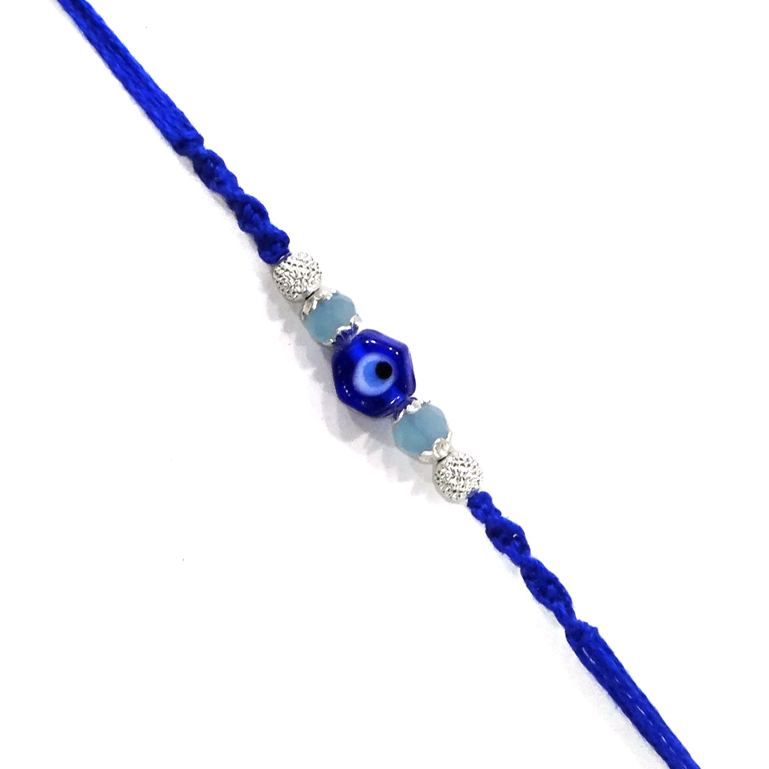 Blue Evil Eye Rakhi with Blue Moli By Upharkaro-Upharkaro