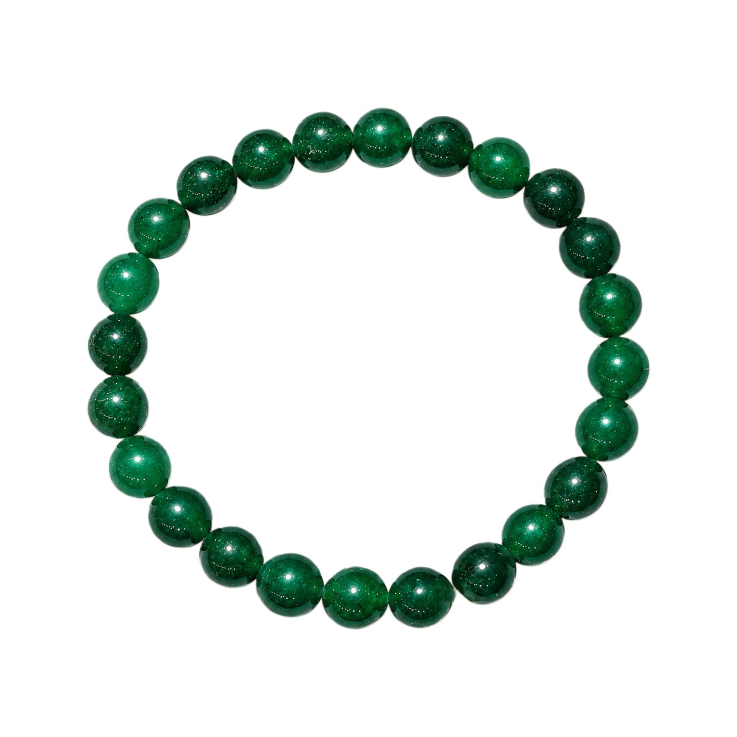 Upharkaro Dark Green Crystal Bead Bracelet for Men & Women | Healing Stone Bracelet