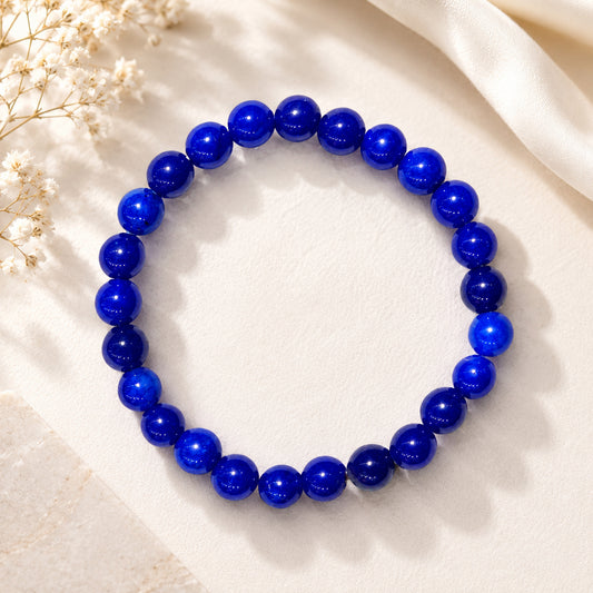 Upharkaro Royal Blue Crystal Bead Bracelet for Men & Women | Healing Stone Bracelet