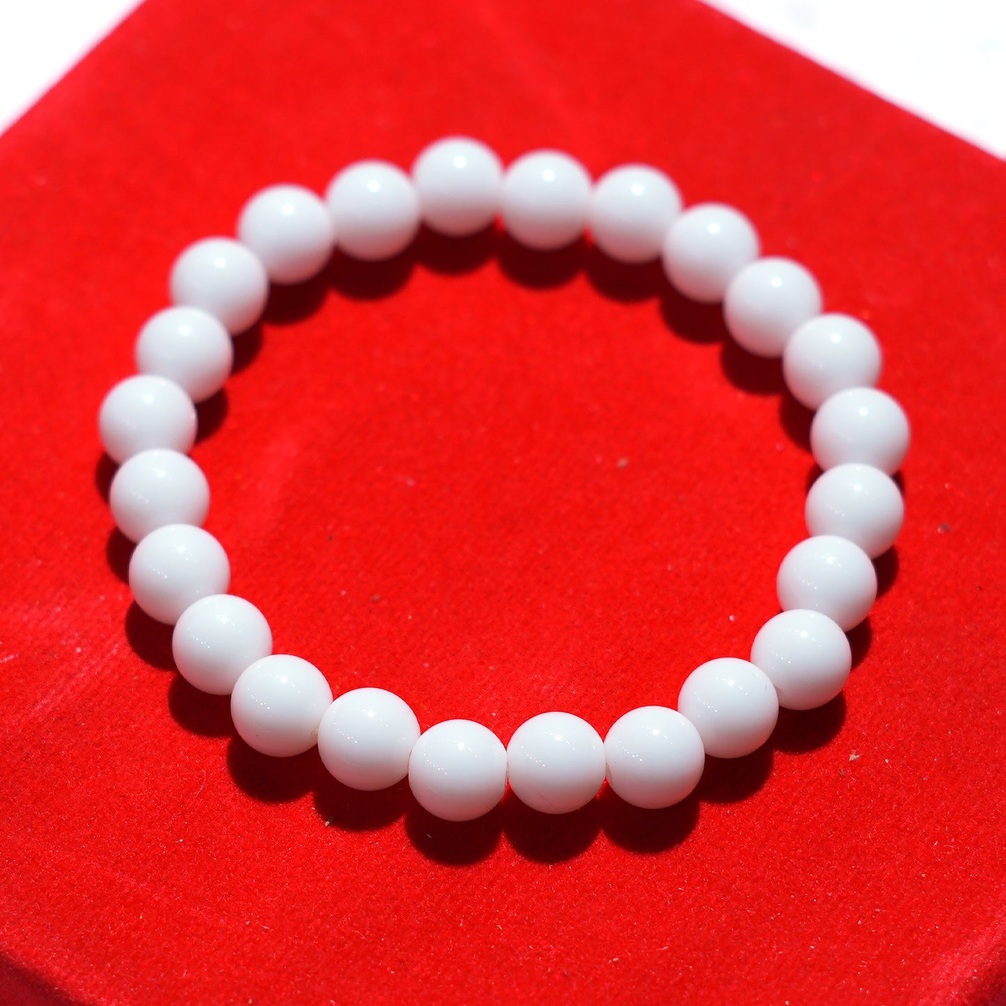 White Precious Stone Bracelet – Natural Healing Crystal Beaded Bracelet for Women & Men