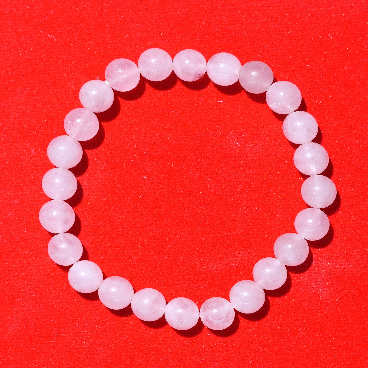 Upharkaro Light Pink Crystal Stone Bracelet for Men & Women | Healing Beaded Bracelet