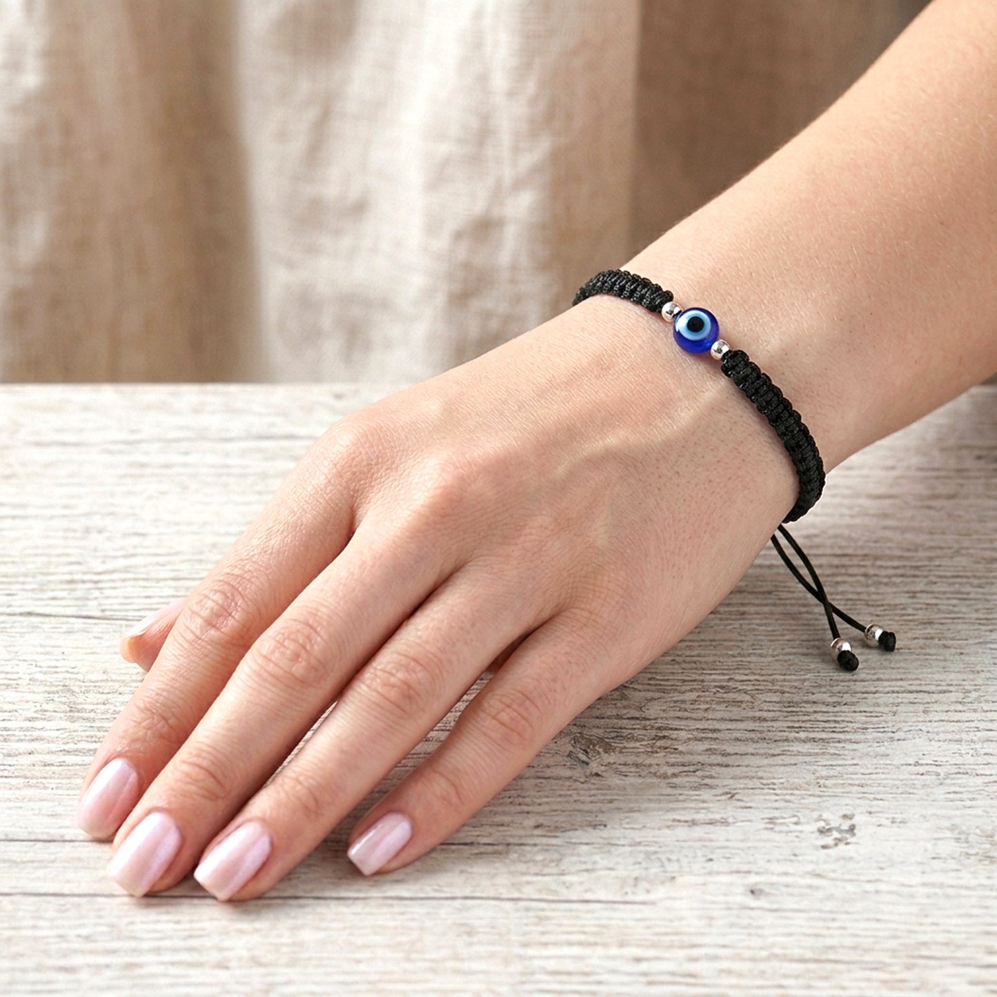 Upharkaro Premium Evil Eye Protection Bracelet Pair | Handmade Adjustable Black Dhaga Nazar Battu Bracelets for Men & Women | Lucky Charm Friendship, Couple & Family Wristbands