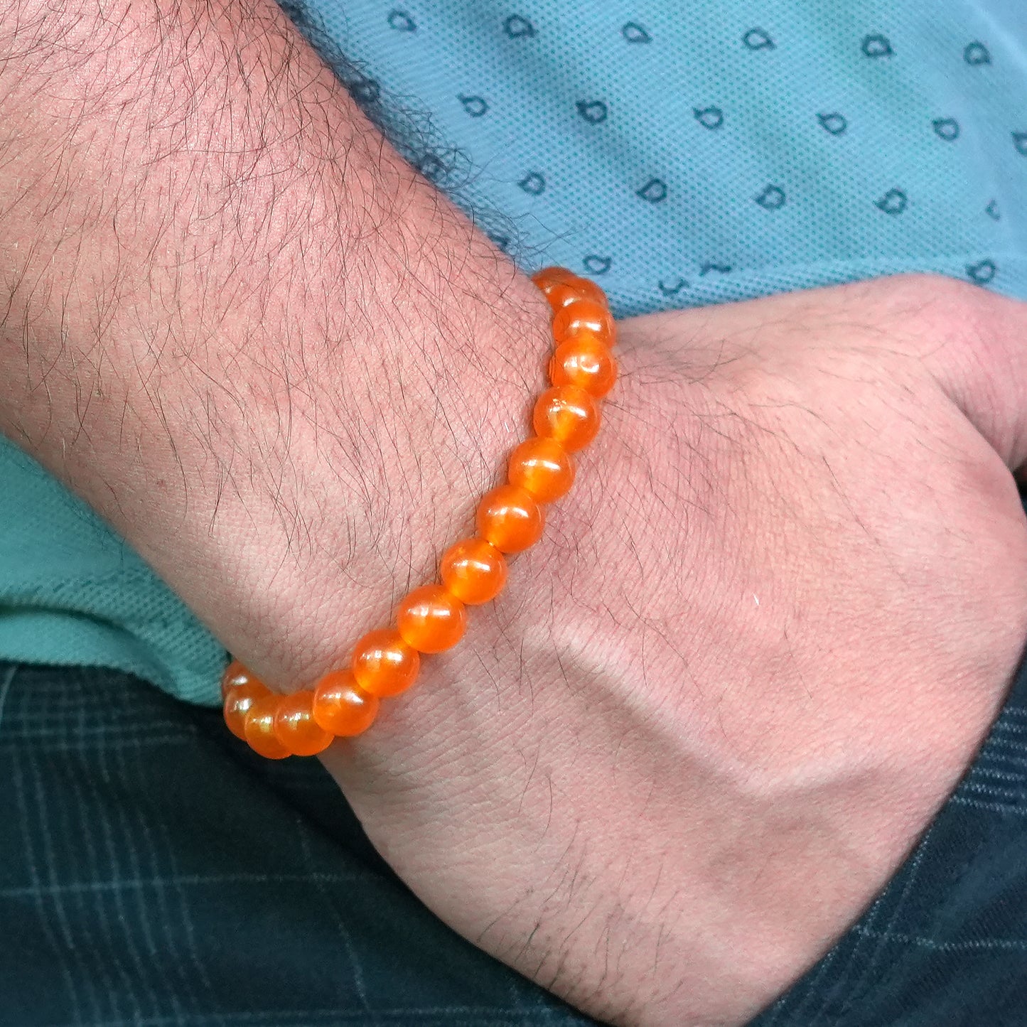 Upharkaro Yellow Crystal Stone Bracelet for Men & Women | Healing Beaded Bracelet