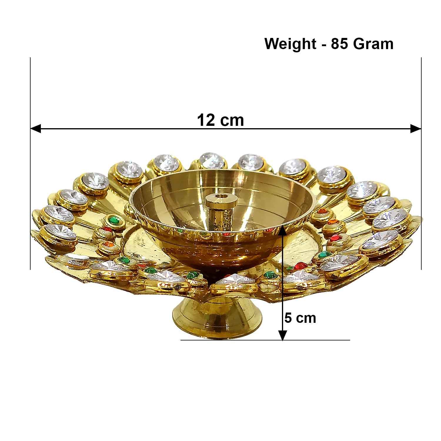 Golden Brass Puja Diya with Elegant Finish – Traditional Deepak for Aarti & Mandir by Upharkaro-Upharkaro
