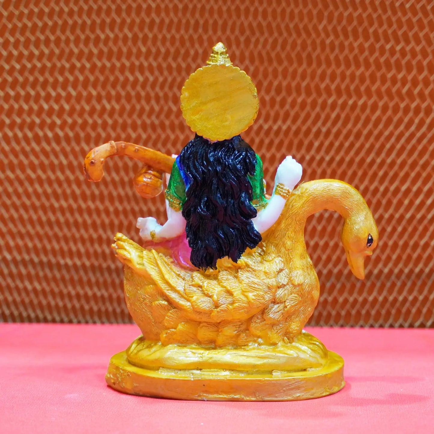 Buy Goddess Saraswati Idol with Veena & Swan (5.5 Inch) – Colorful Maa Saraswati Murti for Home, Office & Study Room Upharkaro