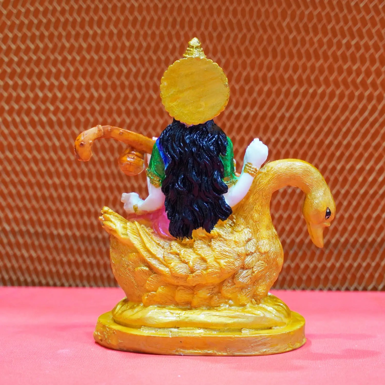 Buy Goddess Saraswati Idol with Veena & Swan (5.5 Inch) – Colorful Maa Saraswati Murti for Home, Office & Study Room Upharkaro