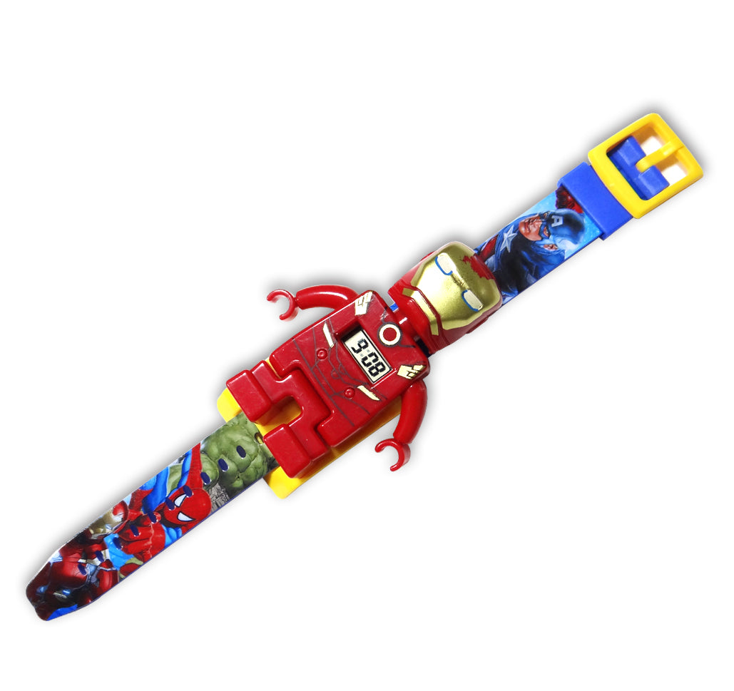 Iron Man Superhero Kids Digital Rakhi Watch | Adjustable Cartoon Wrist Watch Rakhi for Boys