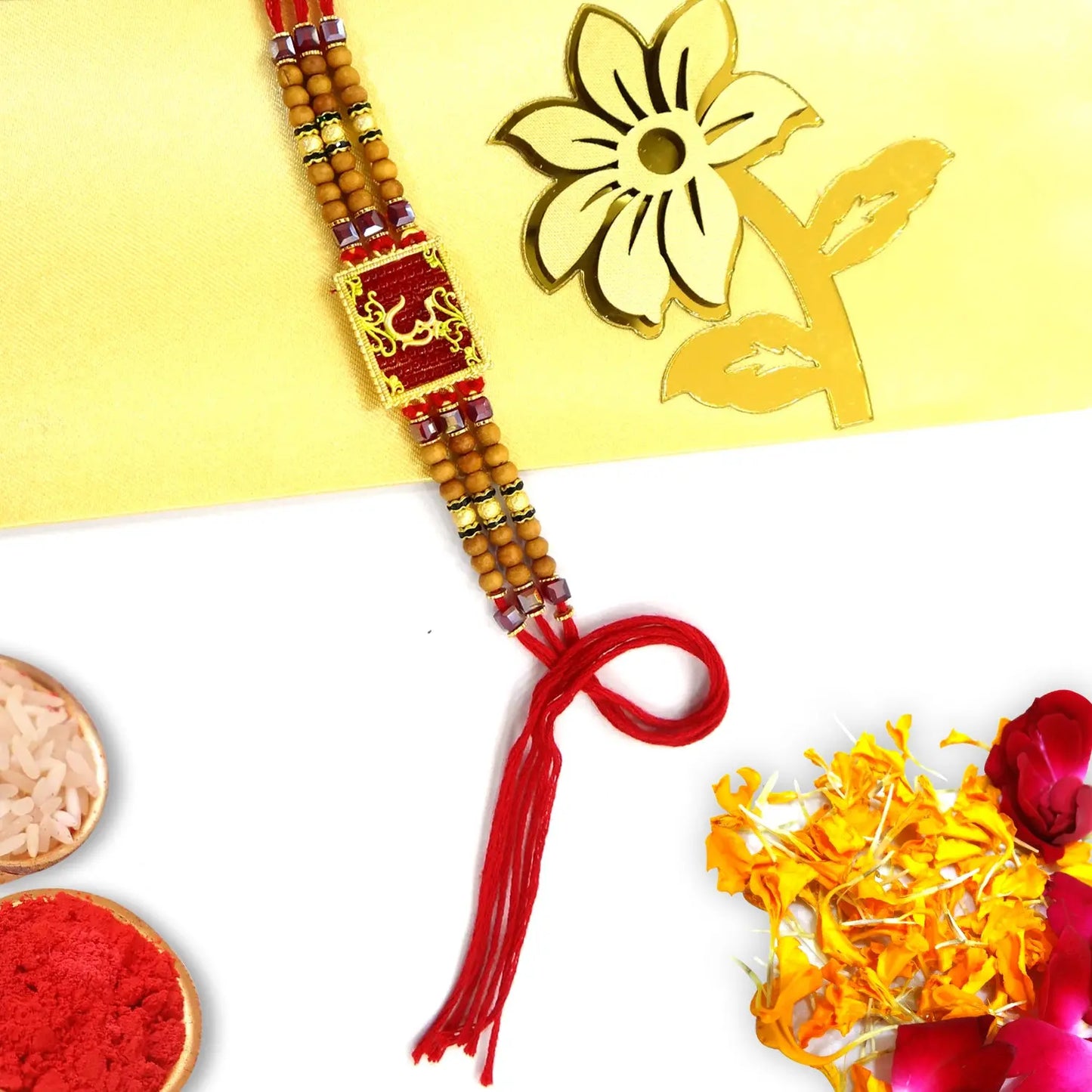 Chandan Bhaiya Om Rakhi by Upharkaro - Premium Chandan Rakhi for Raksha Bandhan-Upharkaro