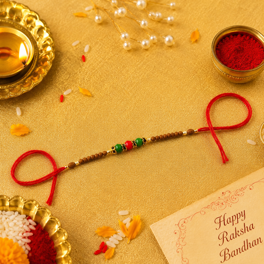 Rakshabandhan Rakhi for Brother | Designer Multi-Colour Pearl for Bhai/Bhaiya | Traditional Festive Thread Gift for Raksha Bandhan Celebration