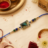 Premium Peacock Designer Rakhi with Green & Blue Beads for Brother | Elegant Mayur Rakhi By Upharkaro