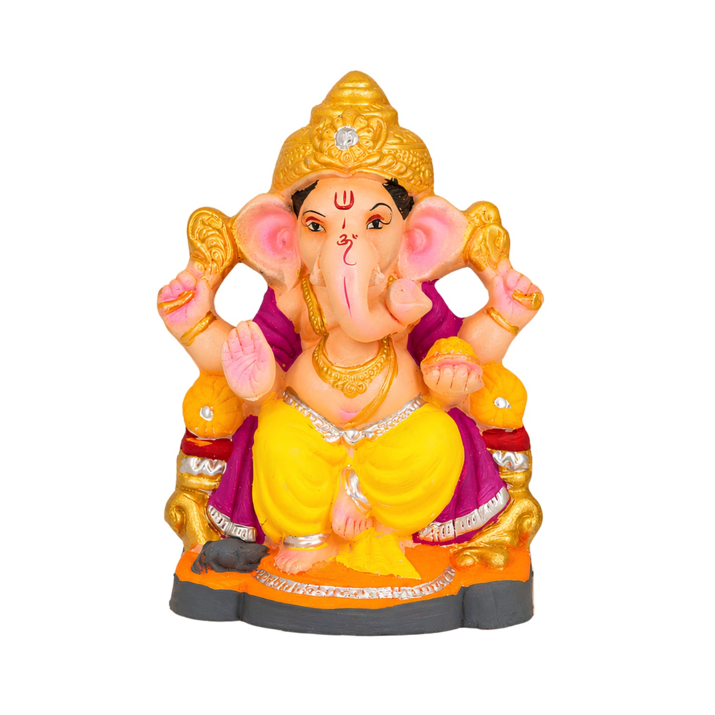 Handcrafted Eco-Friendly Clay Lord Ganesha Idol 9 Inch | Water-Soluble Ganesh Murti for Ganesh Chaturthi, Home Temple, Office Desk & Spiritual Gift