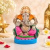 Handcrafted Clay Lord Ganesha Idol 8.5 Inch | Eco-Friendly Water-Soluble Ganesh Murti for Ganesh Chaturthi, Home Temple & Gift
