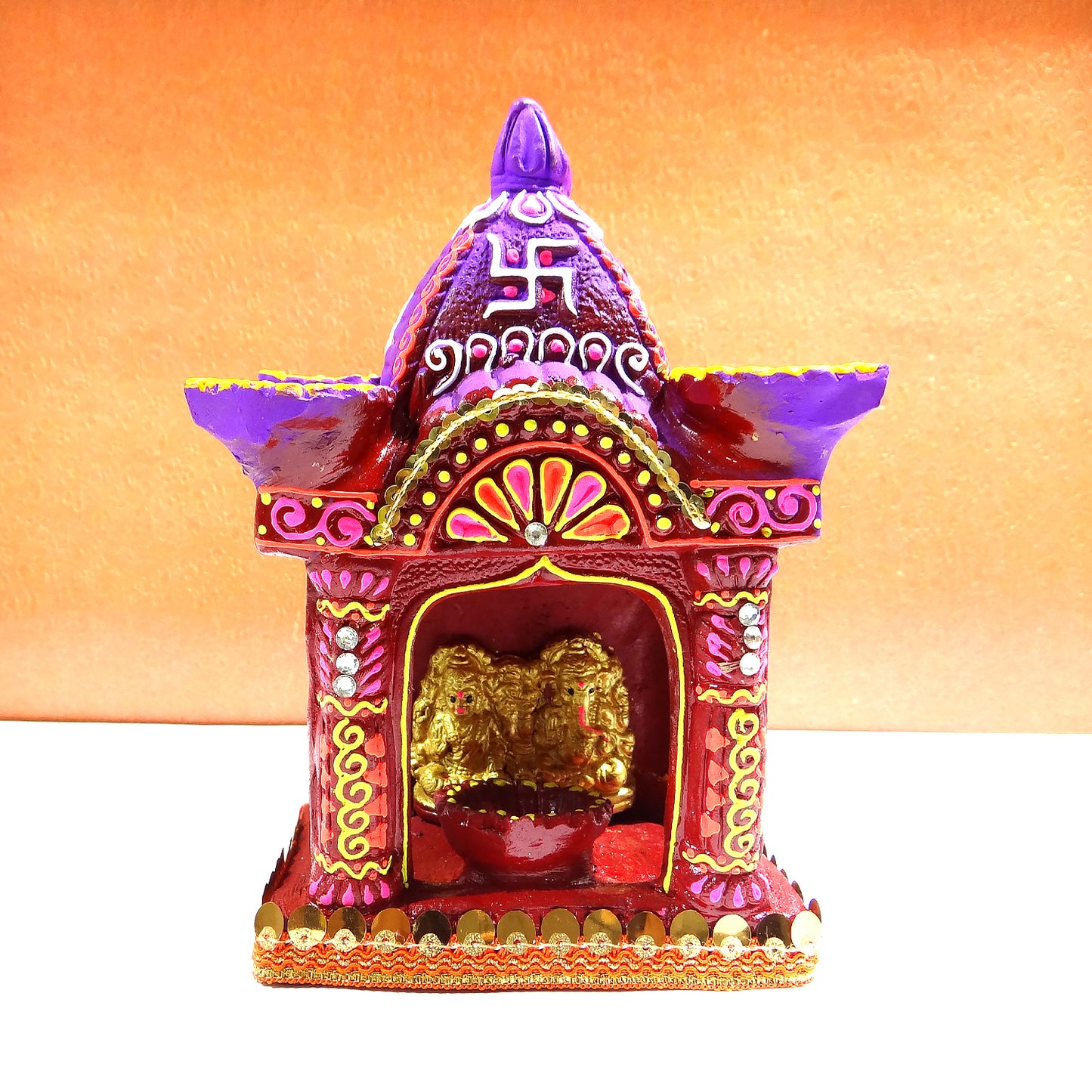 Handmade Clay Diwali Hatri with Laxmi Ganesh Idol & Diyas – By Upharkaro